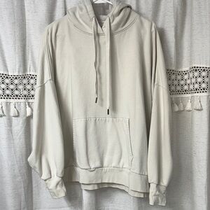American Eagle Outfitters Cream Cozy Pullover Hoodie